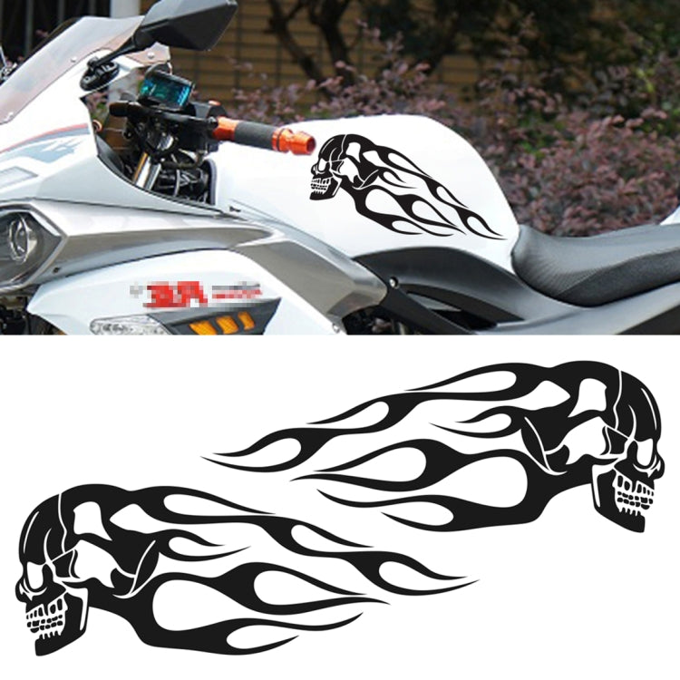 Motorcycle Styling Skull Head PVC Sticker Auto Decorative Sticker (Black) by buy2fix