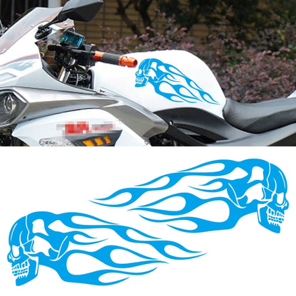 Motorcycle Styling Skull Head PVC Sticker Auto Decorative Sticker (Blue) by buy2fix