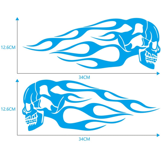 Motorcycle Styling Skull Head PVC Sticker Auto Decorative Sticker (Blue) by buy2fix