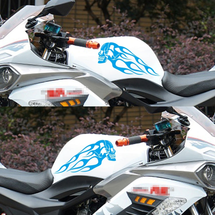 Motorcycle Styling Skull Head PVC Sticker Auto Decorative Sticker (Blue) by buy2fix