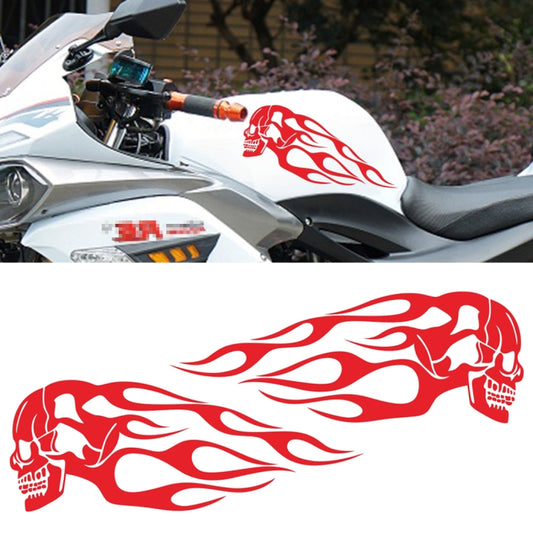 Motorcycle Styling Skull Head PVC Sticker Auto Decorative Sticker (Red) by buy2fix