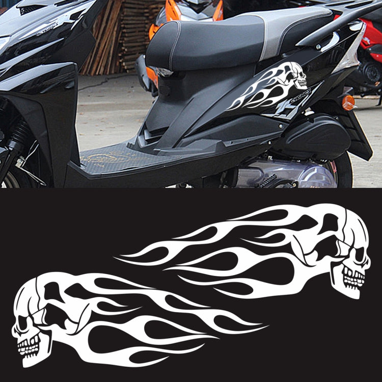Motorcycle Styling Skull Head PVC Sticker Auto Decorative Sticker (White) by buy2fix
