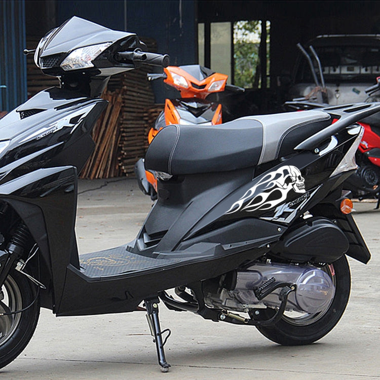 Motorcycle Styling Skull Head PVC Sticker Auto Decorative Sticker (White) by buy2fix