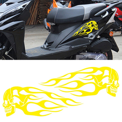 Motorcycle Styling Skull Head PVC Sticker Auto Decorative Sticker (Yellow) by buy2fix