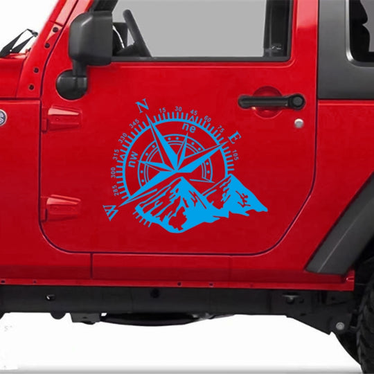Car Styling Mountain Compass PVC Sticker Auto Decorative Sticker (Blue)