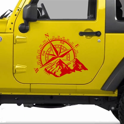 Car Styling Mountain Compass PVC Sticker Auto Decorative Sticker (Red) by buy2fix