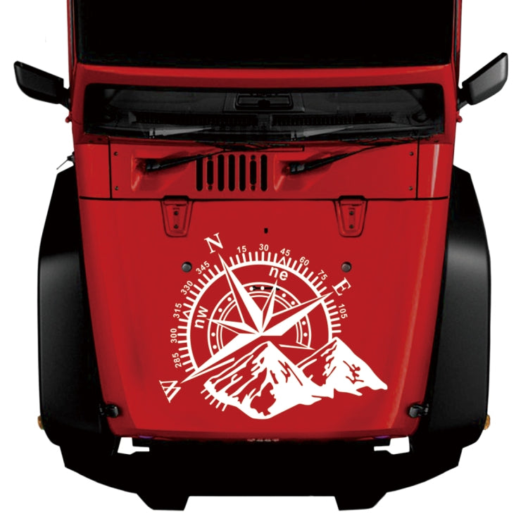 Car Styling Mountain Compass PVC Sticker Auto Decorative Sticker (White) by buy2fix