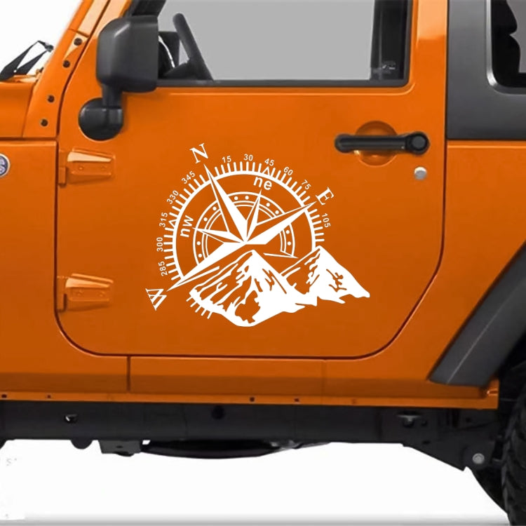 Car Styling Mountain Compass PVC Sticker Auto Decorative Sticker (White) by buy2fix