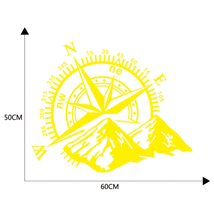 Car Styling Mountain Compass PVC Sticker Auto Decorative Sticker (Yellow) by buy2fix