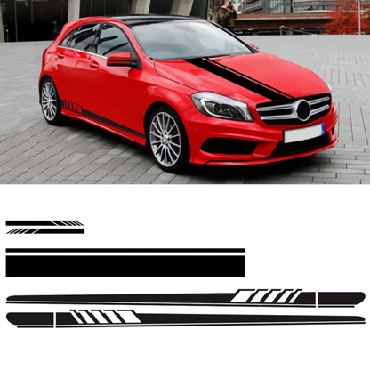 5 in 1 Car Styling Stripe Hood PVC Sticker Auto Decorative Sticker (Black) by buy2fix