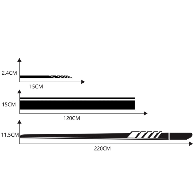 5 in 1 Car Styling Stripe Hood PVC Sticker Auto Decorative Sticker (Black) by buy2fix