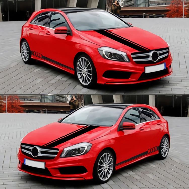 5 in 1 Car Styling Stripe Hood PVC Sticker Auto Decorative Sticker (Black) by buy2fix