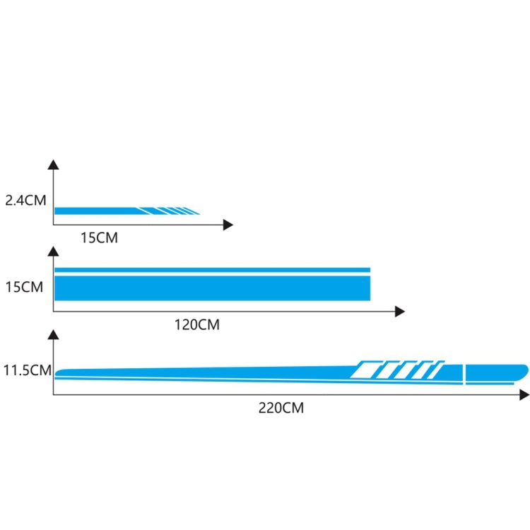 5 in 1 Car Styling Stripe Hood PVC Sticker Auto Decorative Sticker (Blue) by buy2fix