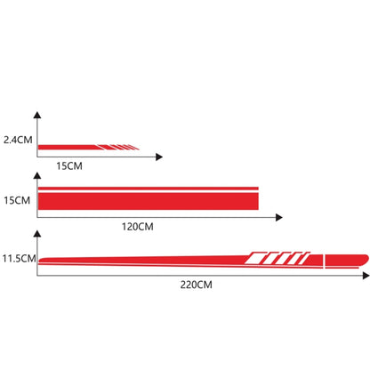 5 in 1 Car Styling Stripe Hood PVC Sticker Auto Decorative Sticker (Red) - Decorative Sticker by buy2fix | Online Shopping UK | buy2fix