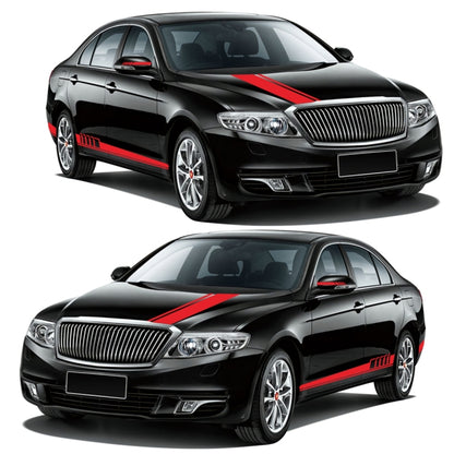 5 in 1 Car Styling Stripe Hood PVC Sticker Auto Decorative Sticker (Red) - Decorative Sticker by buy2fix | Online Shopping UK | buy2fix