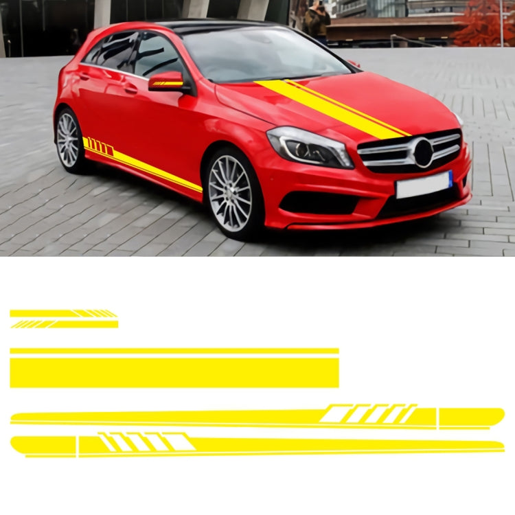 5 in 1 Car Styling Stripe Hood PVC Sticker Auto Decorative Sticker (Yellow) by buy2fix
