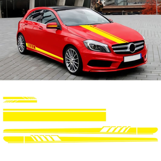 5 in 1 Car Styling Stripe Hood PVC Sticker Auto Decorative Sticker (Yellow) by buy2fix