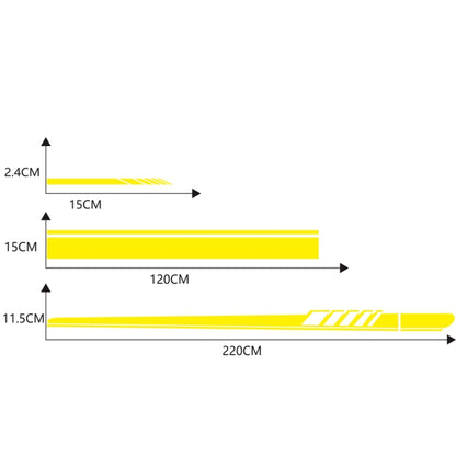 5 in 1 Car Styling Stripe Hood PVC Sticker Auto Decorative Sticker (Yellow) by buy2fix