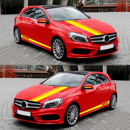 5 in 1 Car Styling Stripe Hood PVC Sticker Auto Decorative Sticker (Yellow) by buy2fix