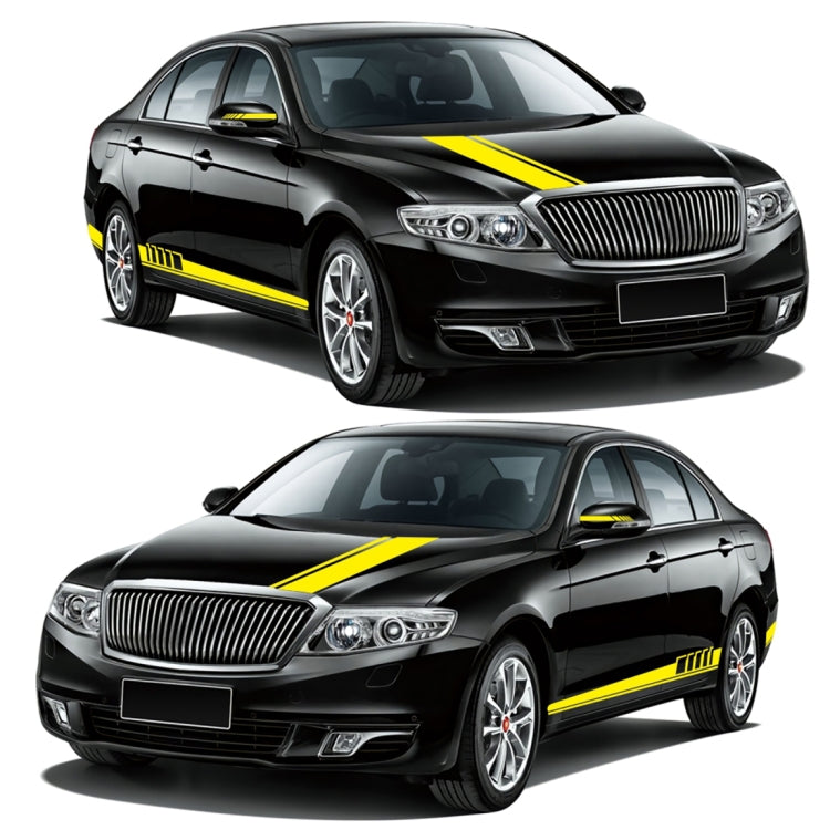 5 in 1 Car Styling Stripe Hood PVC Sticker Auto Decorative Sticker (Yellow) by buy2fix
