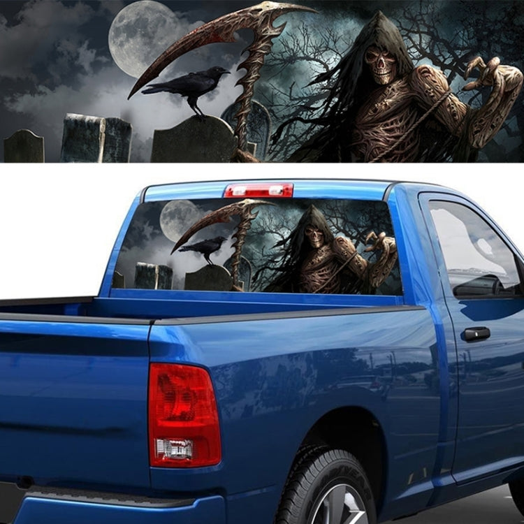 Scythe Death Pattern Horror Series Car Rear Window Decorative Sticker, Size: 135 x 36cm by buy2fix