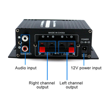 AK170 Car Mini HIFI Amplifier Audio DC 12V - Car Amplifiers by buy2fix | Online Shopping UK | buy2fix