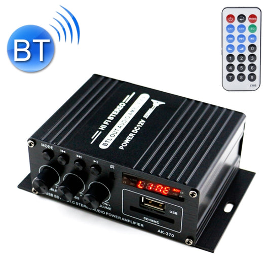 AK370 12V Household / Car Bluetooth HIFI Amplifier Audio with Remote Control - Car Amplifiers by buy2fix | Online Shopping UK | buy2fix