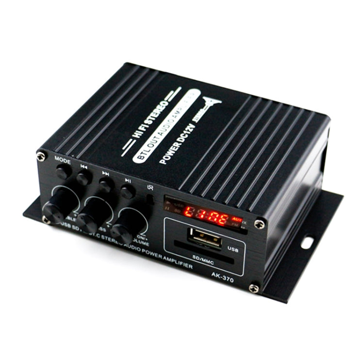 AK370 12V Household / Car Bluetooth HIFI Amplifier Audio with Remote Control - Car Amplifiers by buy2fix | Online Shopping UK | buy2fix