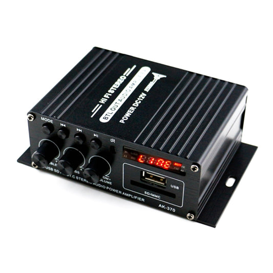 AK370 12V Household / Car Bluetooth HIFI Amplifier Audio with Remote Control - Car Amplifiers by buy2fix | Online Shopping UK | buy2fix