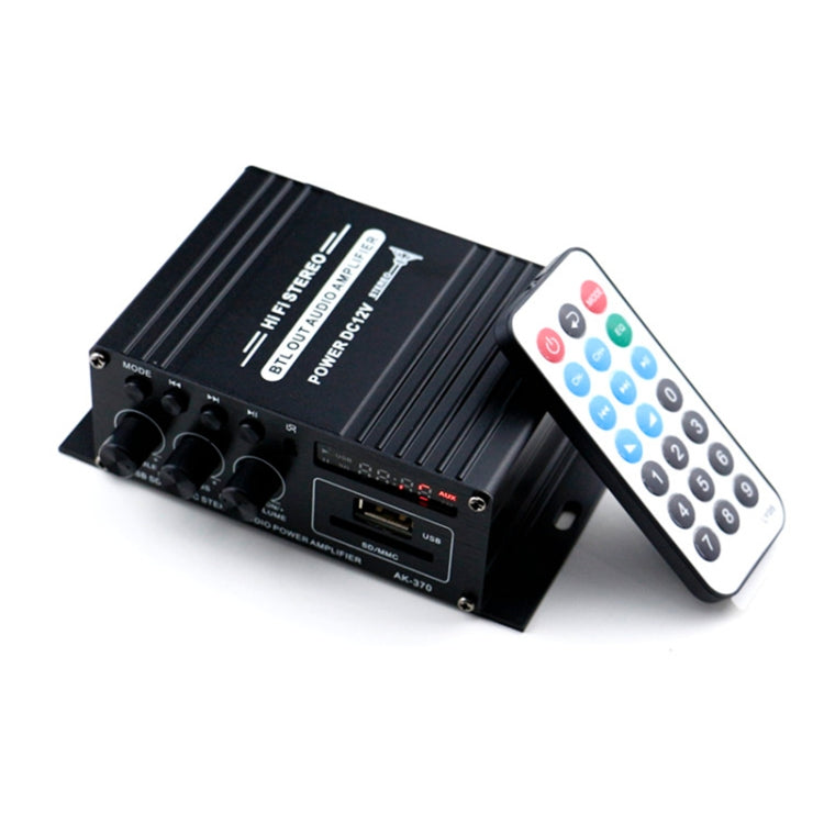 AK370 12V Household / Car Bluetooth HIFI Amplifier Audio with Remote Control - Car Amplifiers by buy2fix | Online Shopping UK | buy2fix