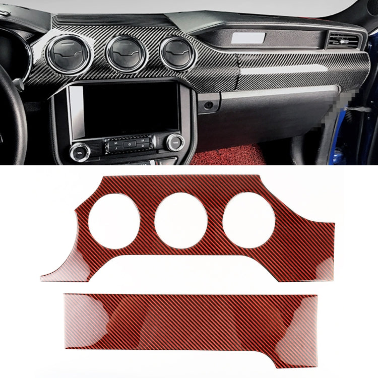 2 in 1 Car Carbon Fiber Dashboard Cover Panel Decorative Sticker for Ford Mustang 2015-2020, Left-hand Drive by buy2fix