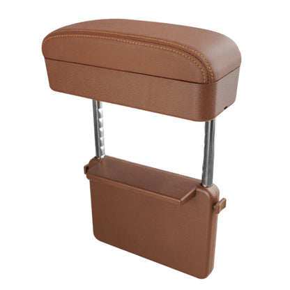 Universal Car PU Leather Wrapped Armrest Box Cushion Car Armrest Box Mat with Storage Box (Brown) by buy2fix