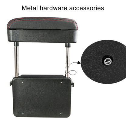 2 PCS Universal Car PU Leather Wrapped Armrest Box Cushion Car Armrest Box Mat with Storage Box (Black Red) by buy2fix