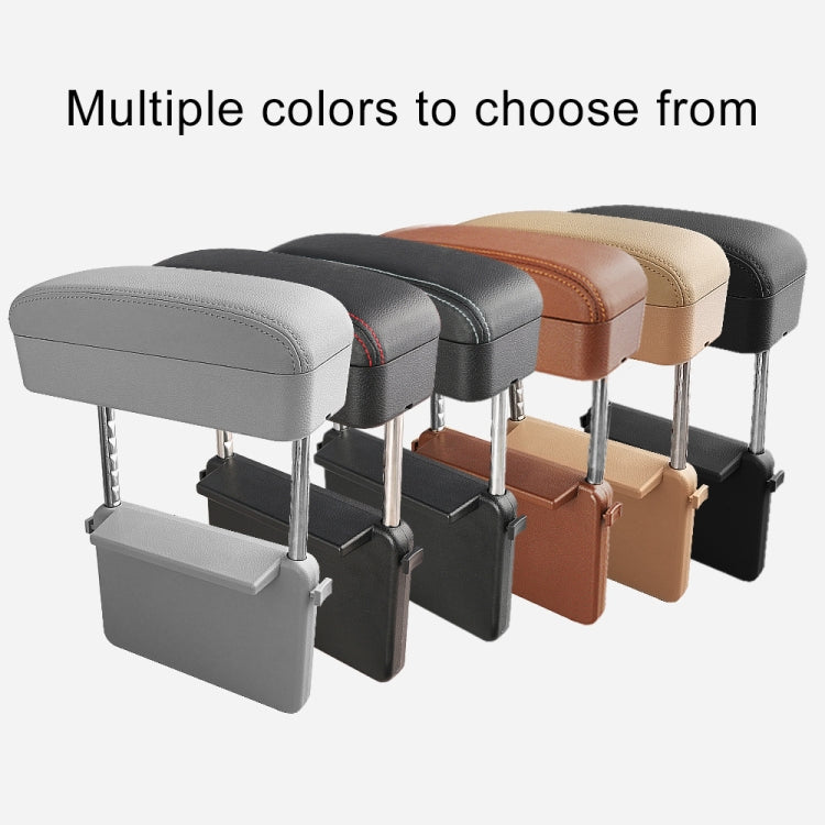 2 PCS Universal Car PU Leather Wrapped Armrest Box Cushion Car Armrest Box Mat with Storage Box (Black White) by buy2fix