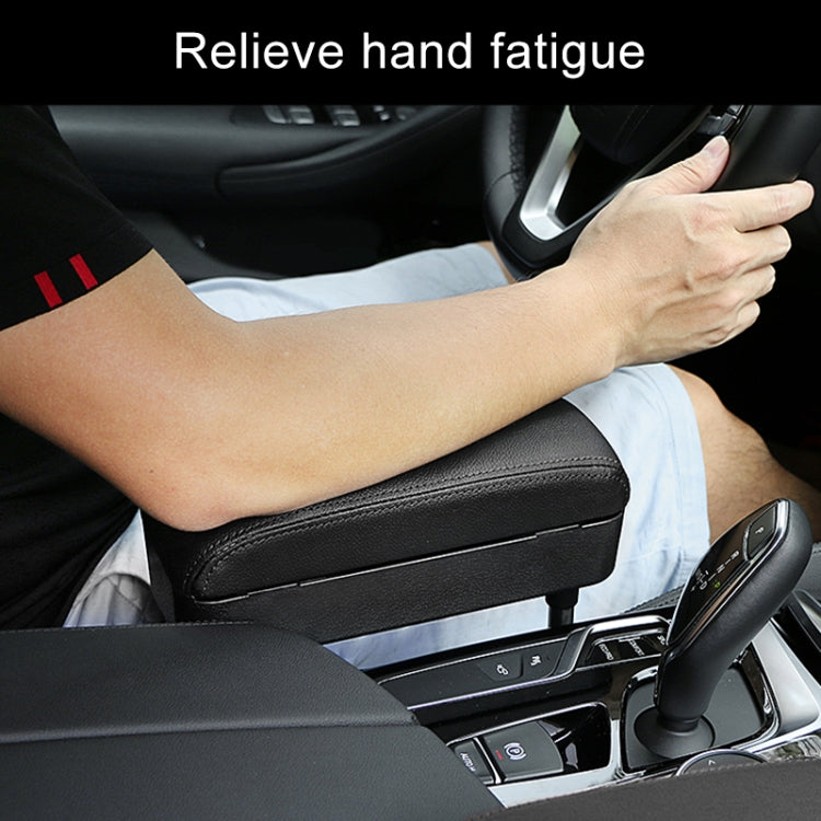 Universal Car Wireless Qi Standard Charger PU Leather Wrapped Armrest Box Cushion Car Armrest Box Mat with Storage Box (Black Red) by buy2fix