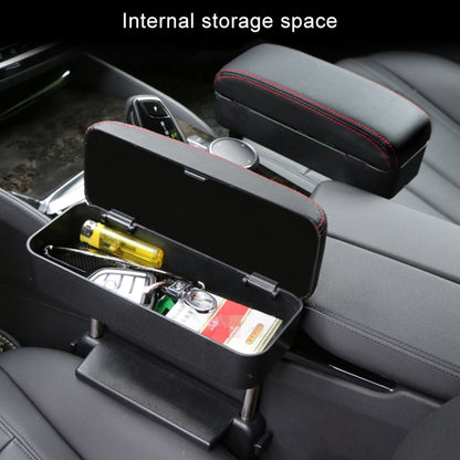 2 PCS Universal Car Wireless Qi Standard Charger PU Leather Wrapped Armrest Box Cushion Car Armrest Box Mat with Storage Box (Brown) by buy2fix