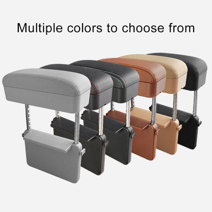 2 PCS Universal Car Wireless Qi Standard Charger PU Leather Wrapped Armrest Box Cushion Car Armrest Box Mat with Storage Box (Brown) by buy2fix