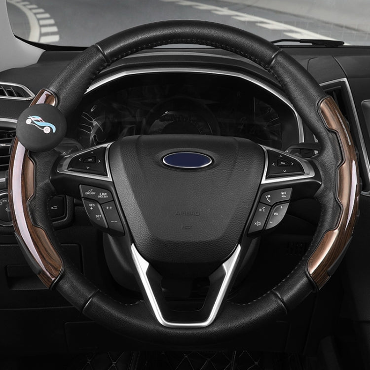 Car Universal Steering Wheel Spinner Knob Auxiliary Booster Aid Control Handle (Brown) by buy2fix