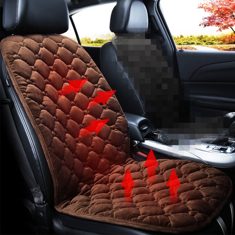 Car 12V Front Seat Heater Cushion Warmer Cover Winter Heated Warm, Single Seat (Coffee) by buy2fix