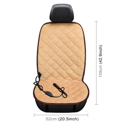 Car 12V Front Seat Heater Cushion Warmer Cover Winter Heated Warm, Single Seat (Beige) by buy2fix