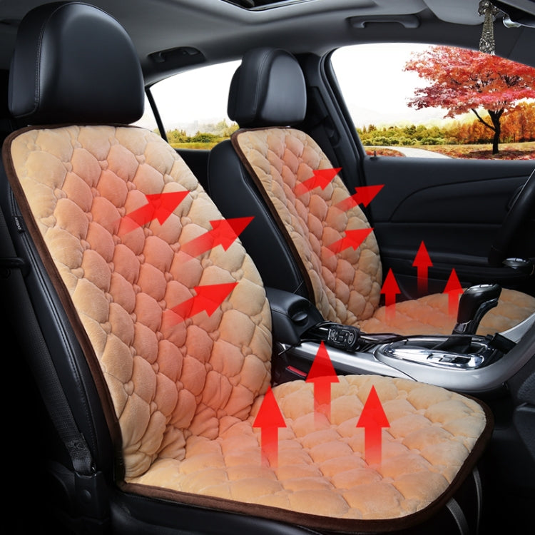 Car 12V Front Seat Heater Cushion Warmer Cover Winter Heated Warm, Double Seat (Beige) by buy2fix