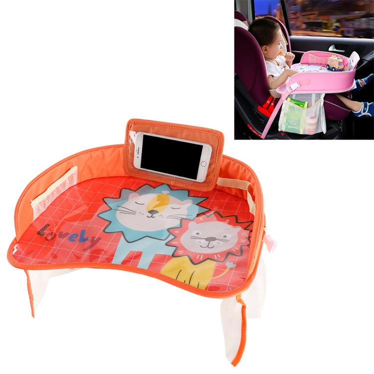 Children Waterproof Dining Table Toy Organizer Baby Safety Tray Tourist Painting Holder with Touch Screen Transparent Bag (Yellow Lion) by buy2fix