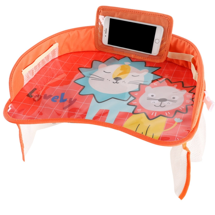 Children Waterproof Dining Table Toy Organizer Baby Safety Tray Tourist Painting Holder with Touch Screen Transparent Bag (Yellow Lion) by buy2fix