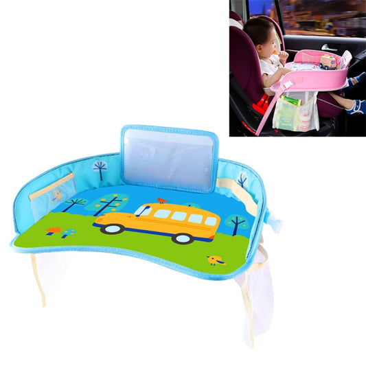 Children Waterproof Dining Table Toy Organizer Baby Safety Tray Tourist Painting Holder with Touch Screen Transparent Bag (School Bus) by buy2fix
