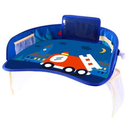 Children Waterproof Dining Table Toy Organizer Baby Safety Tray Tourist Painting Holder with Touch Screen Transparent Bag (Fire Truck) by buy2fix