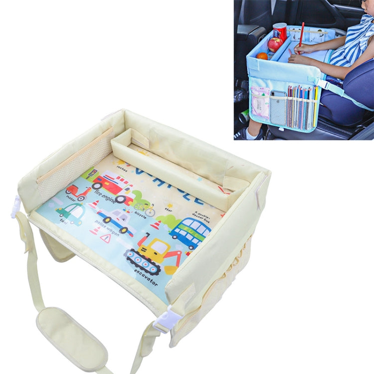 Children Waterproof Dining Table Toy Organizer Baby Safety Tray Tourist Painting Holder (Car Family) by buy2fix