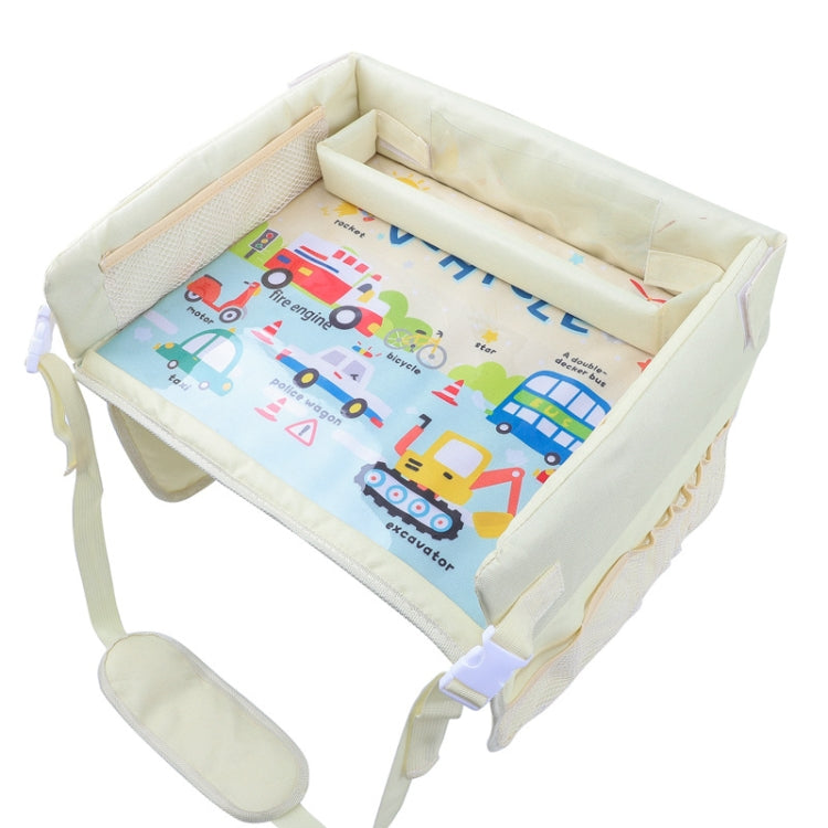 Children Waterproof Dining Table Toy Organizer Baby Safety Tray Tourist Painting Holder (Car Family) by buy2fix