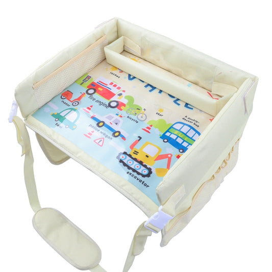 Children Waterproof Dining Table Toy Organizer Baby Safety Tray Tourist Painting Holder (Car Family) by buy2fix