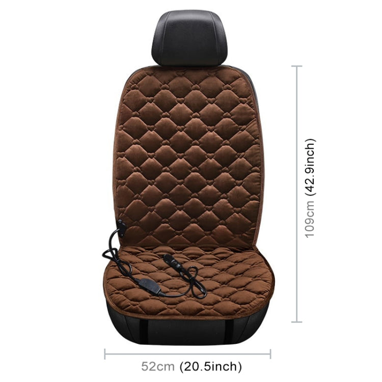 Car 24V Front Seat Heater Cushion Warmer Cover Winter Heated Warm, Single Seat (Coffee) by buy2fix