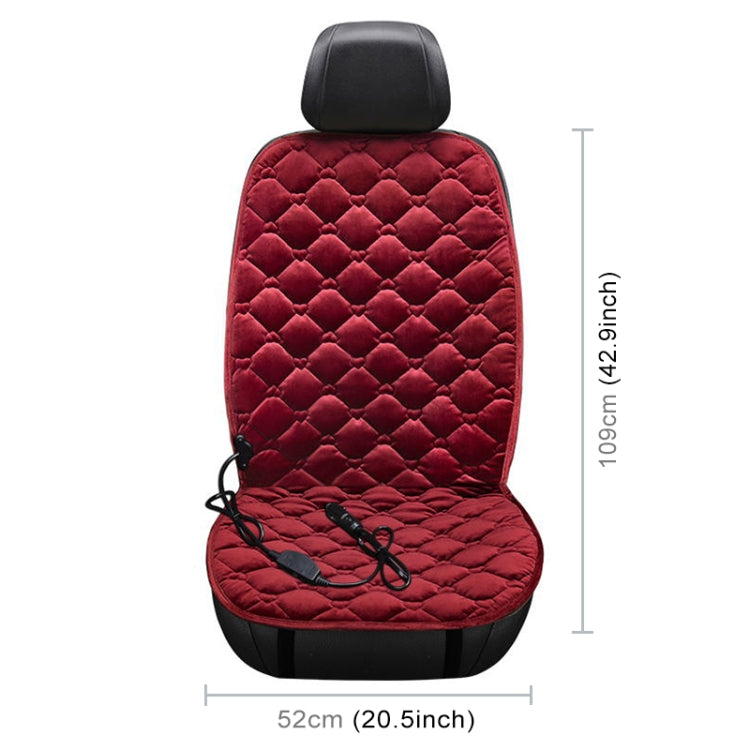 Car 24V Front Seat Heater Cushion Warmer Cover Winter Heated Warm, Single Seat (Red) by buy2fix